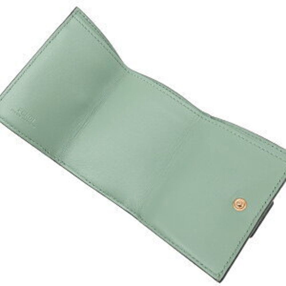 Fendi Baguette Trifold Wallet Green Leather - Picture 8 of 14